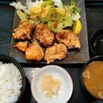 夢庵 - ランチ　唐揚げ定食¥599