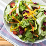 Green salad with plenty of Organic Food leaves, citron dressing
