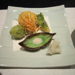 花邑 - 海老しんじょう　たらの芽、ふきのとうの天ぷら