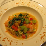 シャトン - 春野菜とカラスミのパスタ