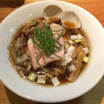 中華そば先崎 - 鴨と蛤そば（800円）