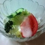 柳ばし 長寿庵 - つけあわせのサービスサラダ