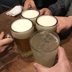 焼鶏だんな - 4人で乾杯＼(^o^)／