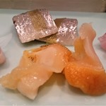 鮨 相澤 - お造り　つぶ貝と鰯
