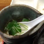 釣りあじ食堂 - お茶漬けにします（三つ葉とダシ）