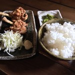 らーめん心志道 - 唐揚げ定食＋250円（税込）　※唐揚げ＝チューリップ