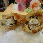 海鮮めし屋 磯人 - 刺身4種とエビフライ・カキフライ定食