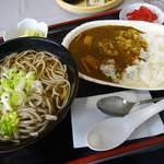 ぽんぴらドライブイン - カレーライス＋かけそばセット750円