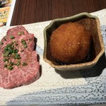 やみつき - 角切赤身ステーキ 大根おろし添え