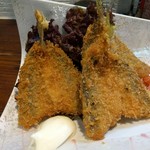 旬魚菜 しら川 - 金アジのフライ　フワフワです