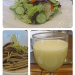 八字塘酒店 - サラダ、とうもろこしジュース