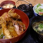 天ぷら 生粋 - でかっ盛り天丼！！