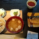 レストラン酢重正之 - 鯖の塩焼き定食    1456円
        野菜  漬物 もう少し盛りよくして〜〜
      ご飯は 白米か玄米     選べ お代わりできます