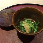 くろぎ - 壬生菜と京揚げの煮浸し