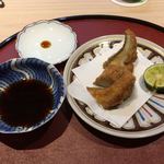 くろぎ - 松茸のフライ（酢橘とウスターソースで）