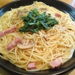 サンタフェ - 「特選カルボナーラ」ほうれん草トッピング(*≧∀≦*)