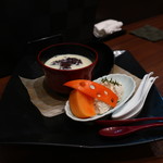 零 - 豆乳ぜんざい、柿、芋のムースの盛合せ