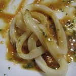 うどん三昧 とく彦 - うどんを田楽のたれにからませる