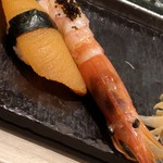 梅丘寿司の美登利総本店 - 数の子○,海老△+。