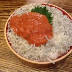 ひつまぶし専門店 八兵衛 - しらすと明太子(海鮮おひつ)　とにかく塩辛い(>_<)これはオススメできませんっ！！　2017/11/15