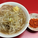 千里眼 - ラーメン 麺150g ヤサイちょっと・ショウガ・カラアゲ別皿で 730円