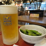ヒカリ - ビール+茶豆 780円(2017年11月)