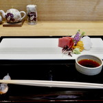 祇園 にし -  お造り 本鮪トロ、明石の鯛 モンゴウイカ  うに