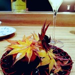 やまぐち - フォアグラの柚子釜　キャラメリゼ