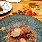 やまぐち - 長良川の青首鴨、トリュフ、シャンピニオンとフォンドボーのソース