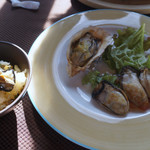 牡蠣亭 - オイスターランチのかきめしと焼き物のプレート