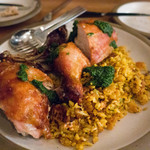 Tartine Manufactory - Full Tilt Farms Chicken, crispy turmeric rice, treviso, zhug