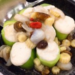 養心茶楼(養心茶樓) - ハトムギとヘチマのオイスターソースがけ 280元