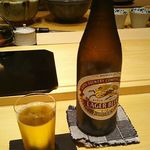 鮨 しお津 - 中瓶ビール 850円 2017年11月