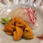 うを徳 - 明石鯛と浜中馬糞雲丹
