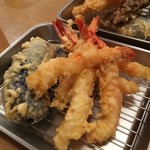 天ぷらバル エビスコ - エビスコセット　三重エビ天＆ナス店