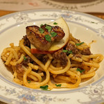 リ スカンピ - ビーゴリ イン サルサ　鴨挽肉　フォアグラ添え