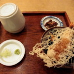 手碾き蕎麦天しん - 天しんの昼ごはん　お蕎麦・ミニ天丼（1200円）（2017年10月）