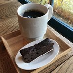 そば舎 あお - ハチドリ珈琲とガトーショコラ