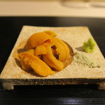 日本料理 みや  - 29年11月　塩水雲丹　昆布塩