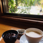 わわ - あわ餅ぜんざい   カフェオレ