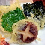 そば工房玄 - 残りの天ぷらです