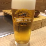 お好み焼と鉄板焼 和家 - 生ビール500円