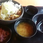どん亭 - 角煮丼・味噌汁・漬物