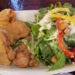 キッチン ニューほしの - 週代わり　鶏唐揚げ甘酢タレ＆シーザーサラダセット１０００円