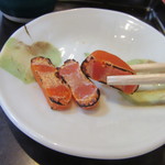 おくむら - お通しの「炙り唐墨」