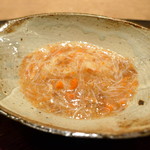 虎白 - もち米に香箱ガニの餡をかけて