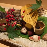 銀座 しのはら - 紅葉の八寸