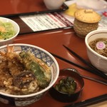 Wafuu resutoram marumatsu - 天丼とミニ蕎麦セット