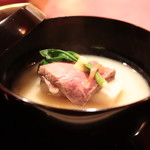 にくの匠 三芳 - 富田林の海老芋、シャトーブリアン、辛子とお出汁の白味噌仕立て