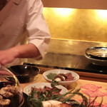 にくの匠 三芳 - 近江牛しゃぶと松茸、シメジ